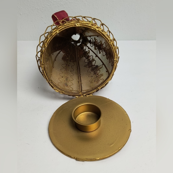 Victorian Wire Dress Tea Light Candle Holder Old Gold Tone - Picture 6 of 14